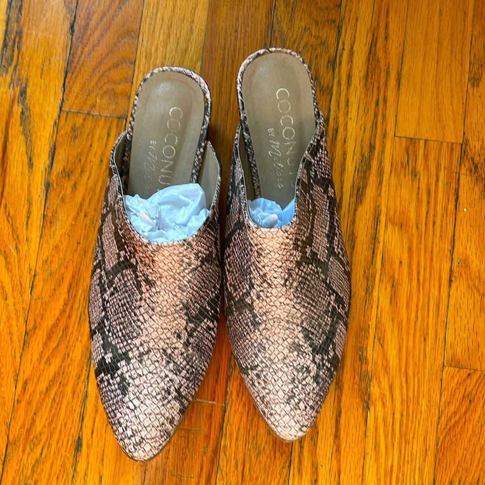 Snakeskin mules